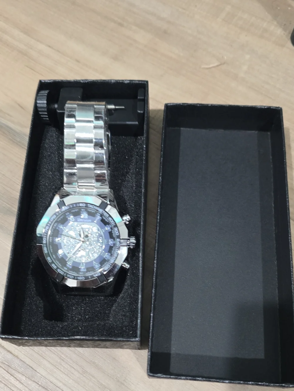 Men's Silver Stainless Steel Chronograph Watch